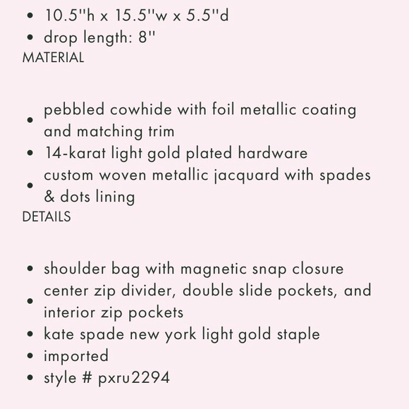 Beautiful Kate Spade Gold Coast Maryanne Bag.😍 - Picture 2 of 3